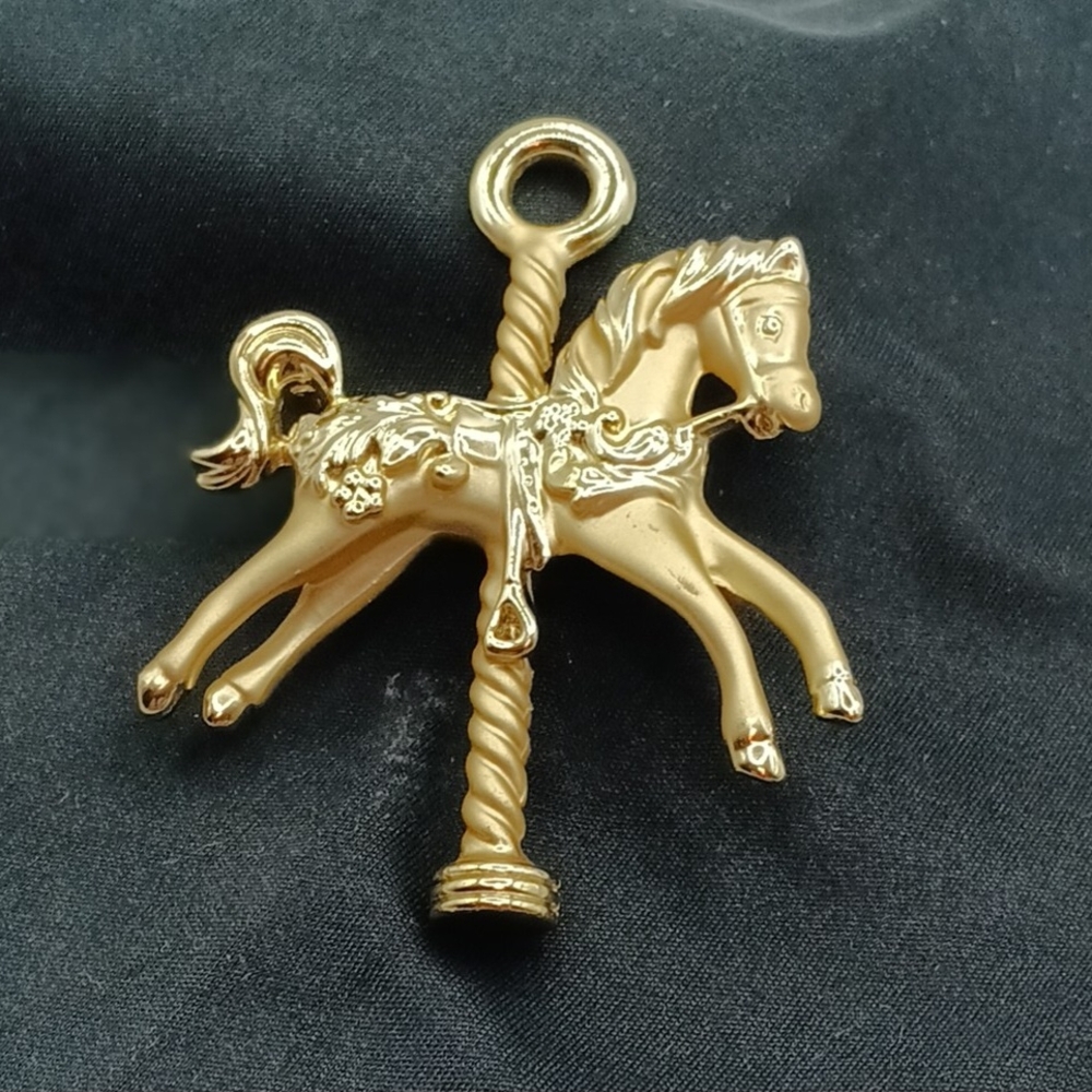 Avon Gold Carousel Horse Brooch